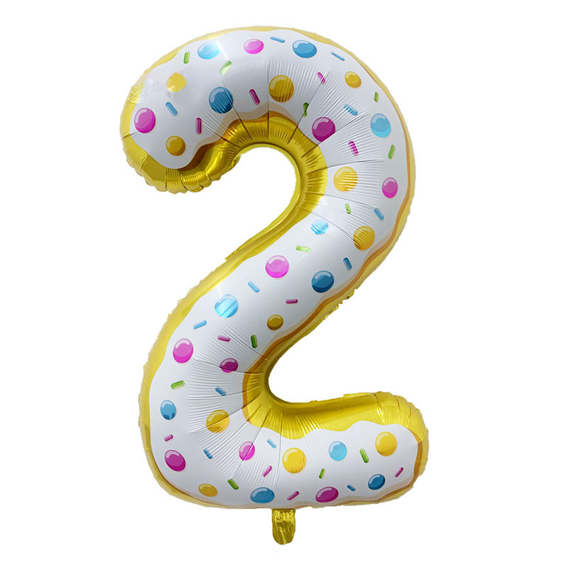 32 Inch Doughnut Number Balloons Digit Helium Balloon Birthday Party Wedding Anniversary Decorations Figure Ballon: RUBY