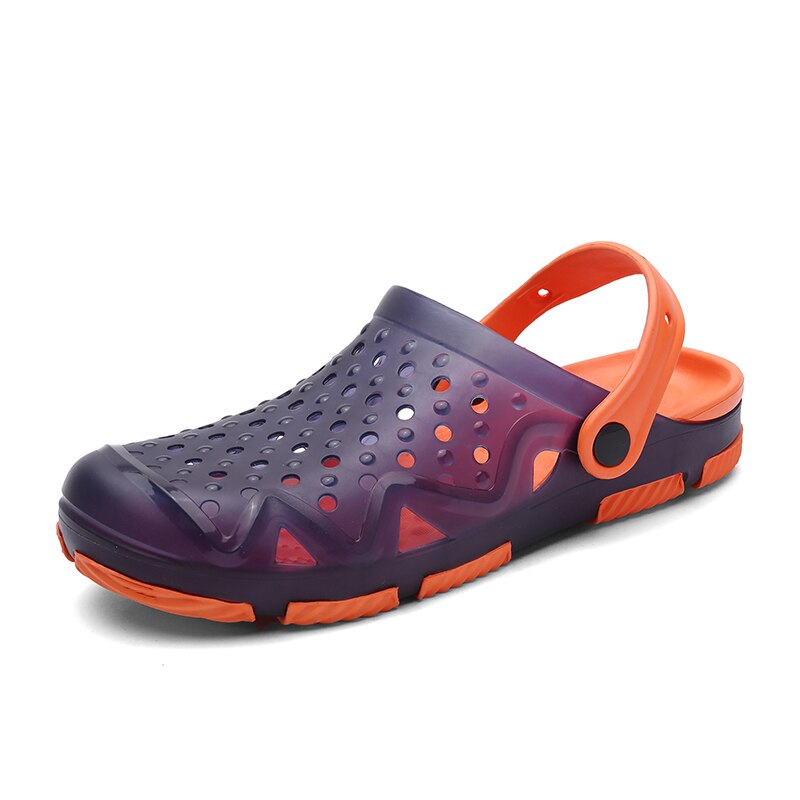 Män sommar jelly sandaler lätt massage kamouflage flip flops strand krokodil skor gladiator trädgård träskor gummi botten skor: Orange / 10.5