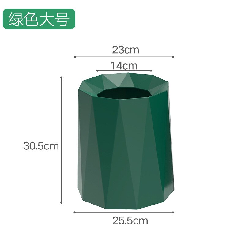 Large Waste Bin Household Bedroom Living Room Business Simple Luxury Trash Can Office Kosz Na Smieci Home Products DG50: Green big