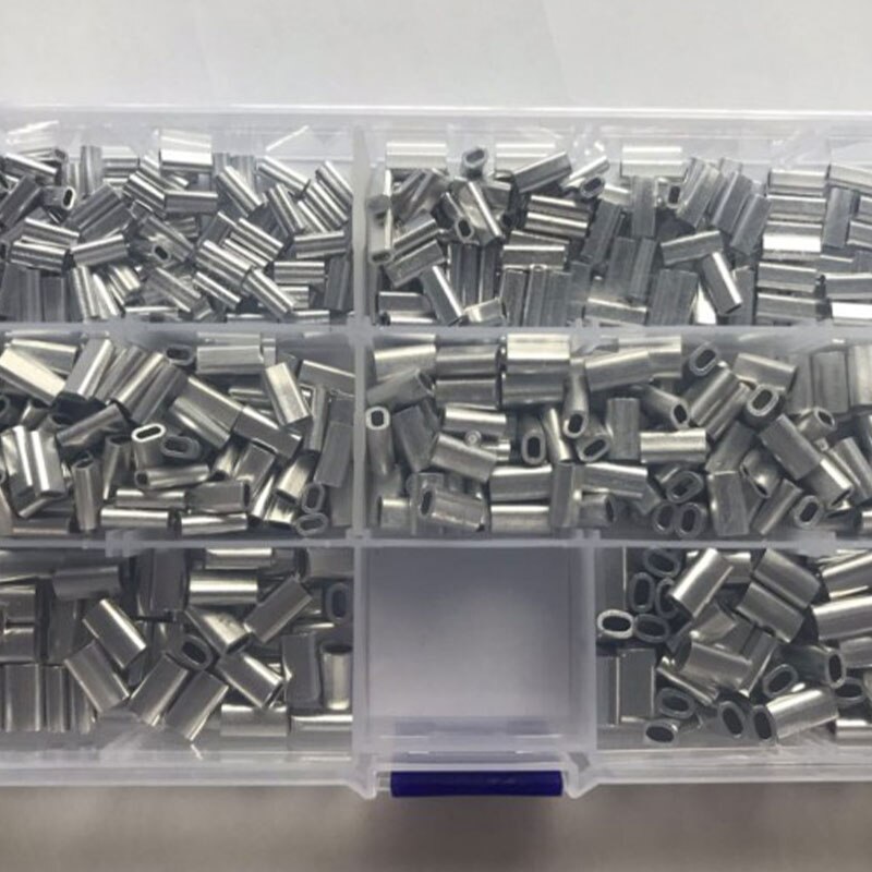 Stainless Steel Crimper Sleeves Tool Kit with Fishing Plier and 600Pcs Crimp Sleeves Connector Fishing Line Accessories