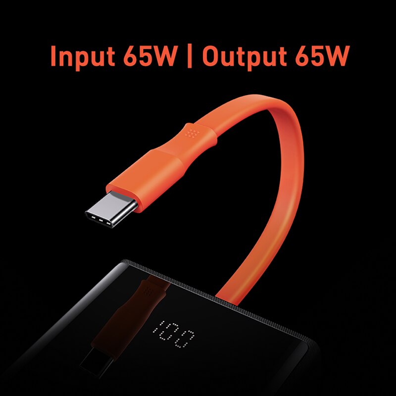 Baseus 65w power bank 20000mah com tipo c two-way cabo bateria externa para o telefone e notebook, três-port de carregamento rápido