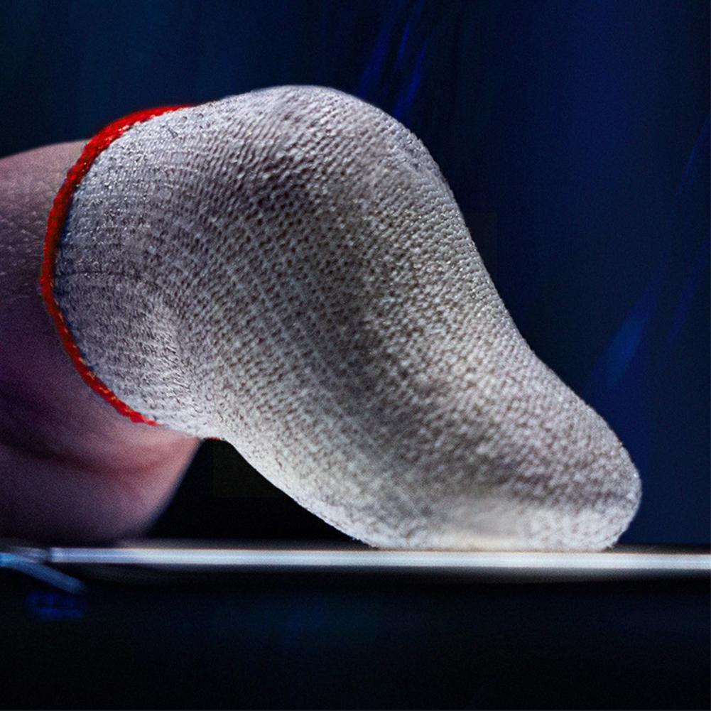 A Pair Mobile Phone Gaming Sweat-Proof Finger Cover Gloves Non-slip Thumb Fingertip Fingertip Screen Sleeves Game G4O1