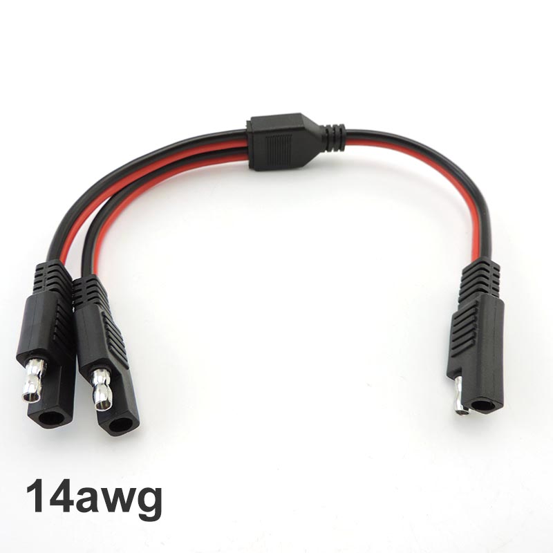 1 SAE to 2 SAE Power Extension Connector plug Cable solar panel battery Adapter Quick Connect Disconnect 14AWG 18AWG 10A 20A: Dark Grey