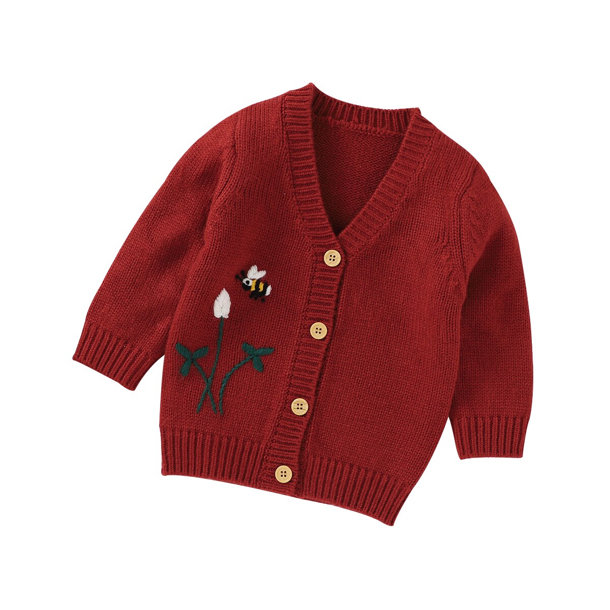 Flicka tröjor koftor höst långärmade spädbarn barn bebe stickade kappor vinter ytterkläder småbarn stickade jackor button up: C / 3m