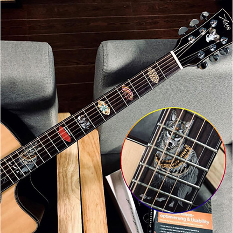 Cross inlay dekaler greppbräda klistermärke för elektrisk akustisk gitarr bas ultra tunn klistermärke gitarra tillbehör 18 stilar: 17