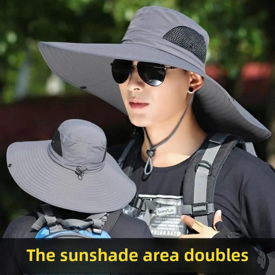 Gorra de pesca para viajes al aire libre, sombrero de sol de ala grande para hombre, sombrero de escalada de montaña, sombrero de pescador, sombrero de protección solar impermeable para hombres An