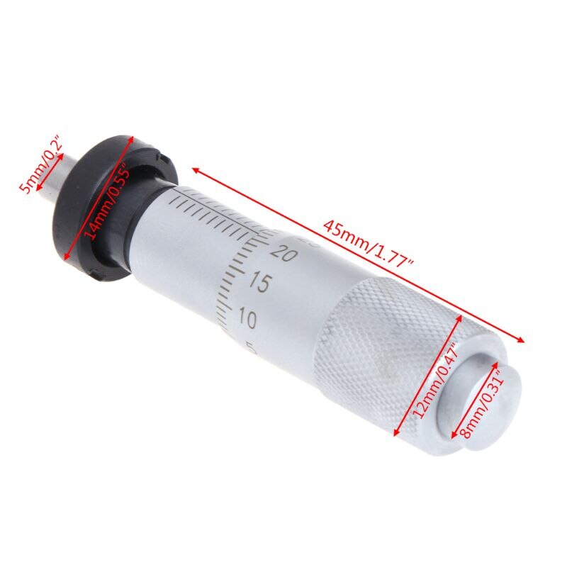 Tipo redondo 0-13mm escala micrômetro cabeça medida ferramenta rotação suave