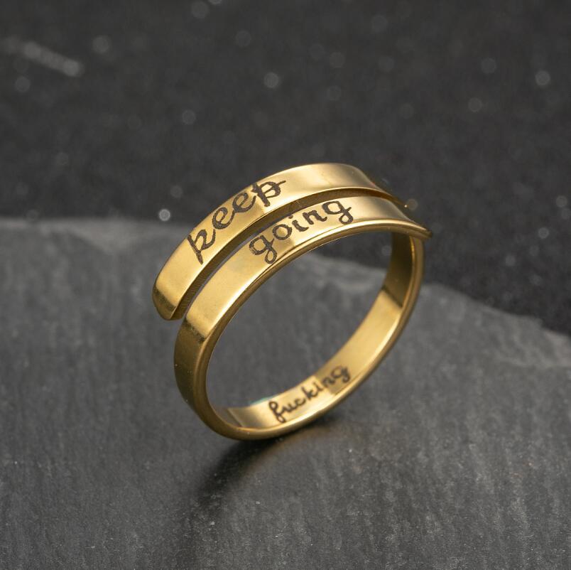 Kreative Gravieren knapp Ring Für Frauen Punk Wort ICH Behälter genug Paar Ring Sie Sind Mein Sonnenschein furchtlos Inspirierende Schmuck BFF