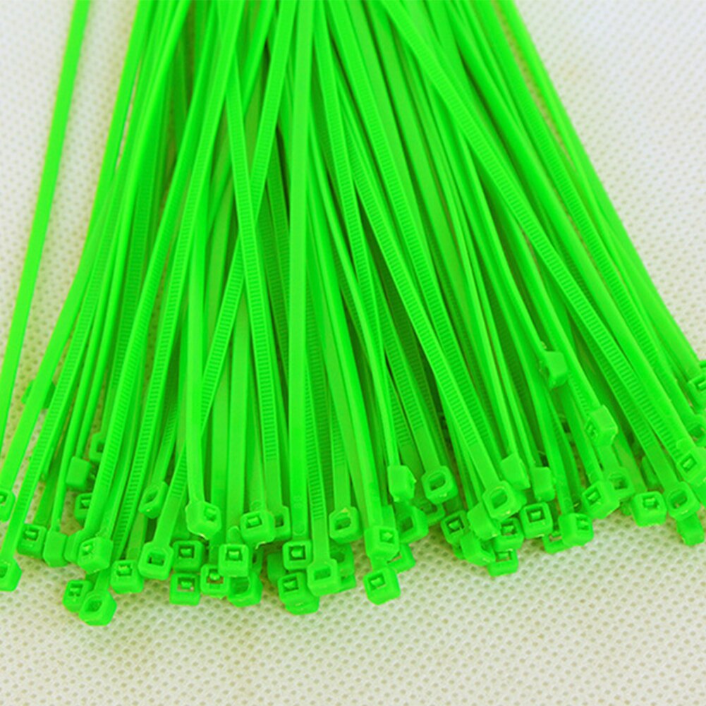 100pcs Garden Plastic Home Cable Ties Outdoor Office Pipe Decoration Plant Wall Self Locking Green Fasten Wrap UV Resistant