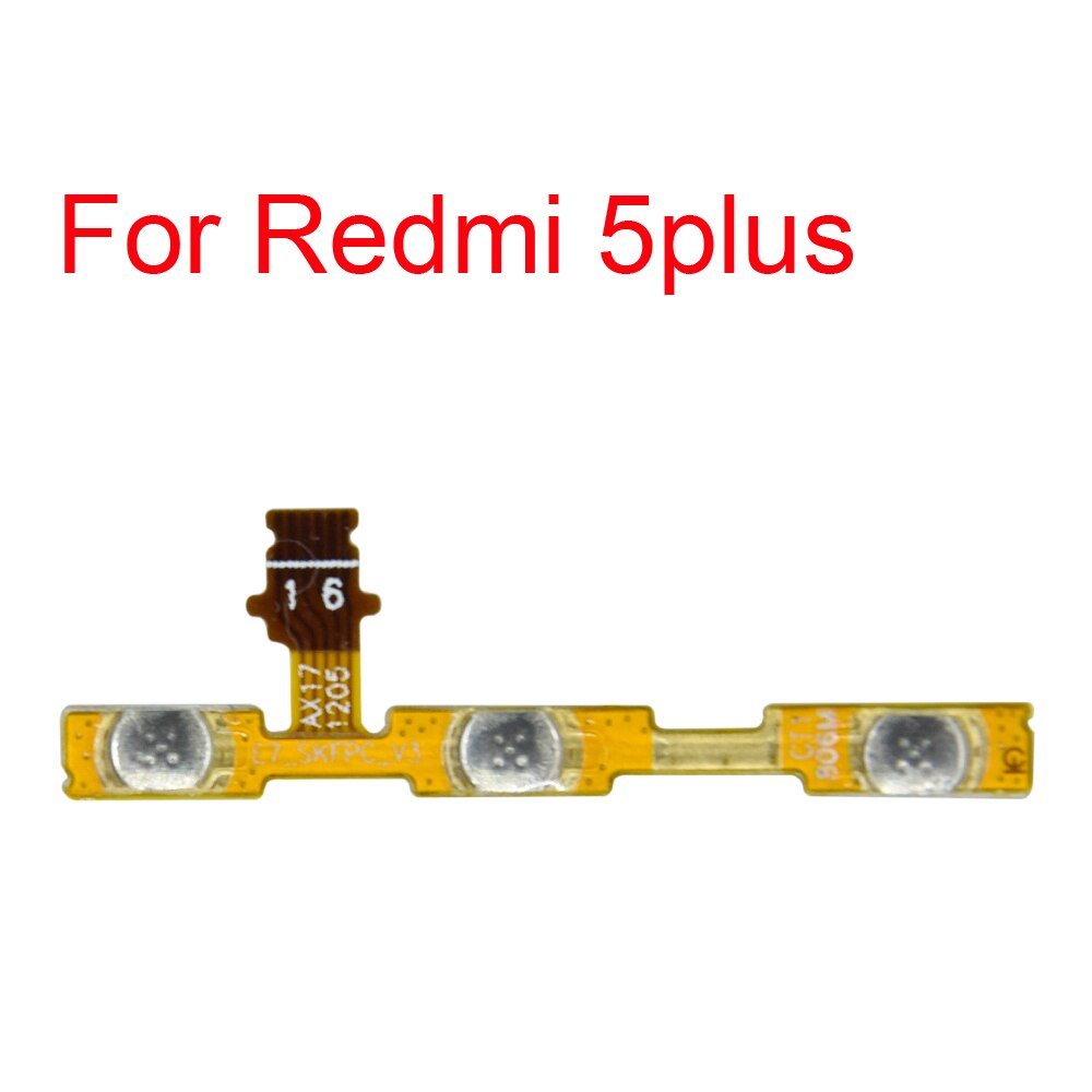 Cable flexible para botón de encendido para Xiaomi Redmi pro 4pro S2 3X 4X 4A 5A 3 4 5 pro, botón de encendido/apagado, Ket Flex para note 2 3 4 5, 1 Uds.: For redmi 5plus