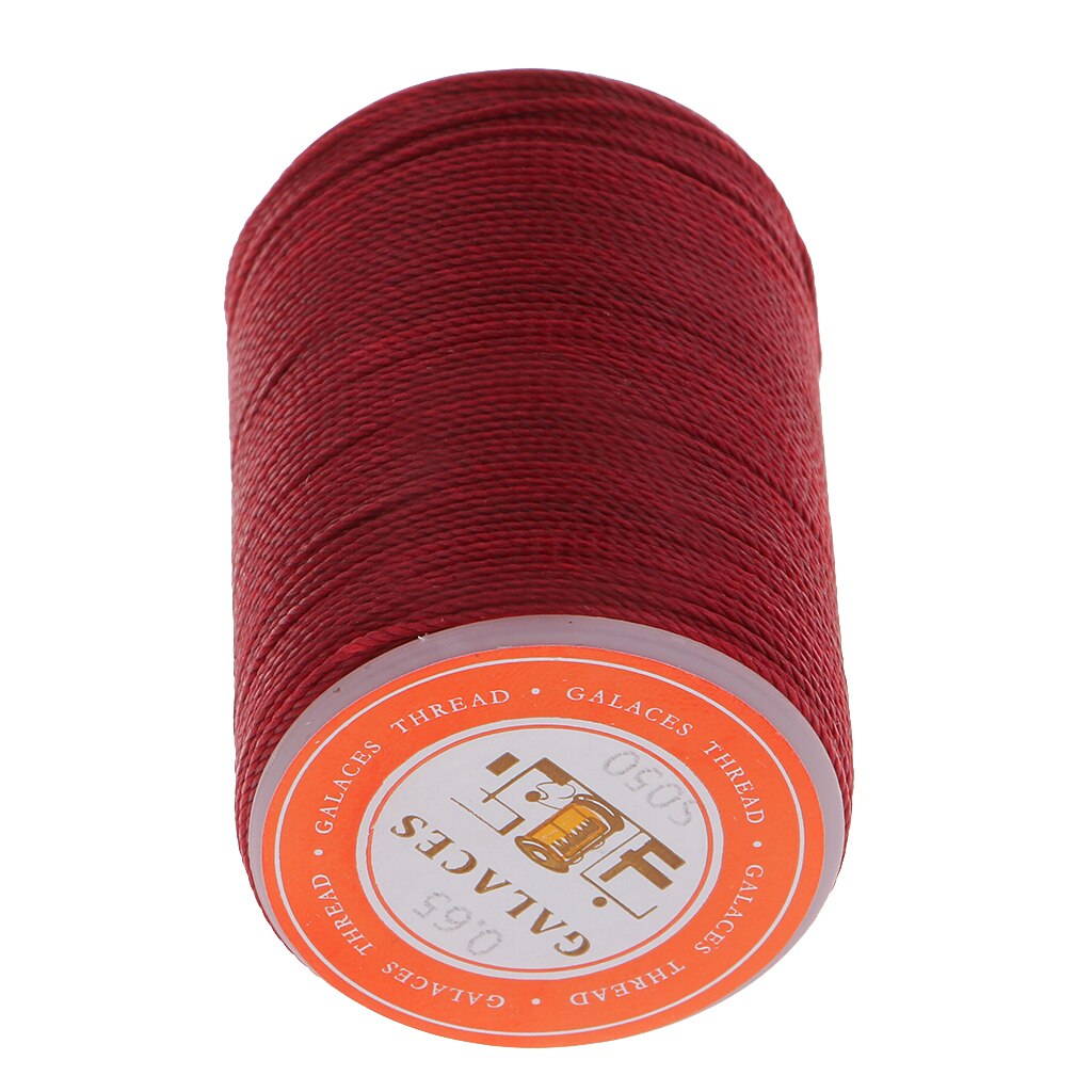 Strong Polyester Leather Sewing Waxed Thread For Repair Shoes Clothes 0.65mm: Dark Red