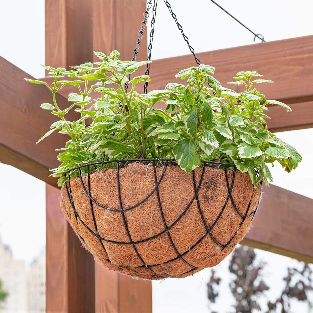 Hanging Coconut Flower Pot Basket Liners Garden Planter Coconut Palm Cushion Replacement Mix Soil Lock Mat Hanging Basket