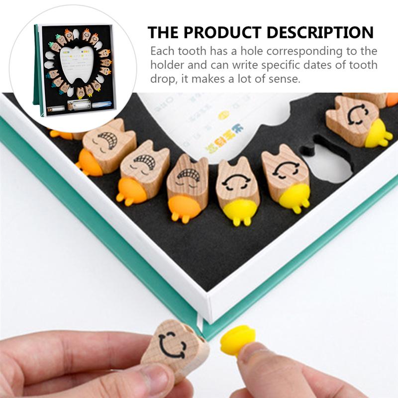 1 Set of Wooden Baby Deciduous Tooth Box Baby Tooth Preservation Case