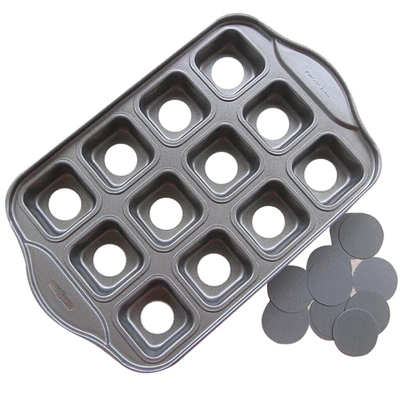 Carbon Steel 12 Cavity Baking Pan Non-stick Square Mold Cake Cupcake Muffin Bread Tray Biscuit Cookie Dish Baking Pastry Tools
