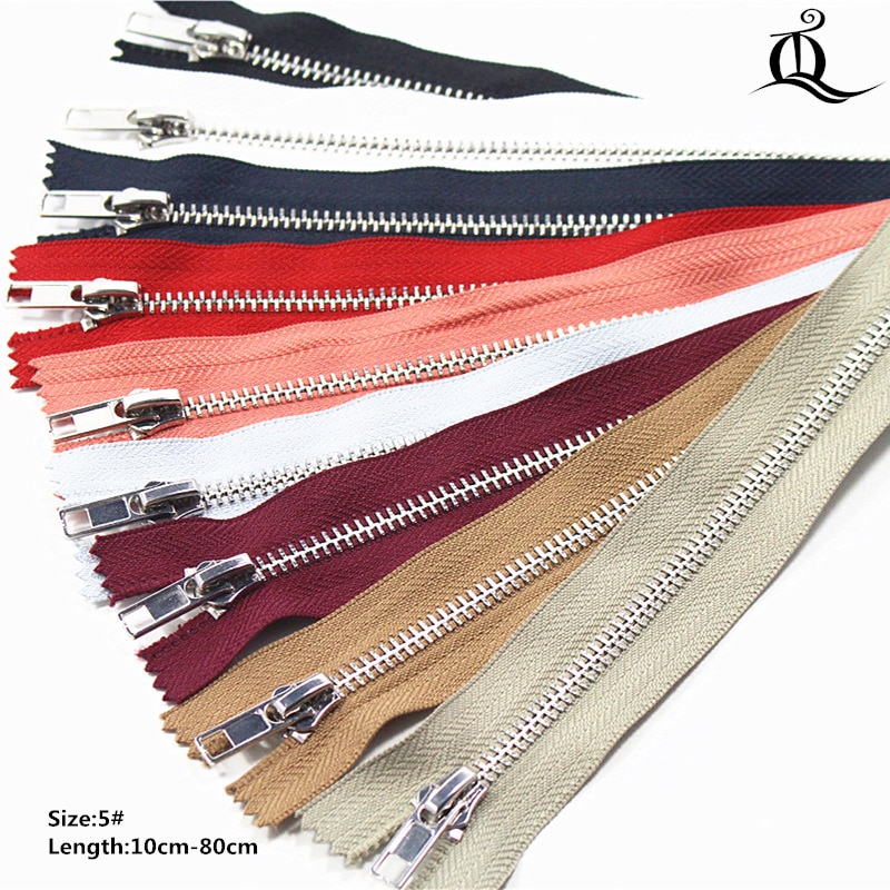 10cm-20cm 10 stücke nah dran-Ende Metall Reißverschlüsse Mit Perle Schieberegler, multi-farbe #5 Reißverschlüsse Für DIY NäHenne 9 Farben Erhältlich