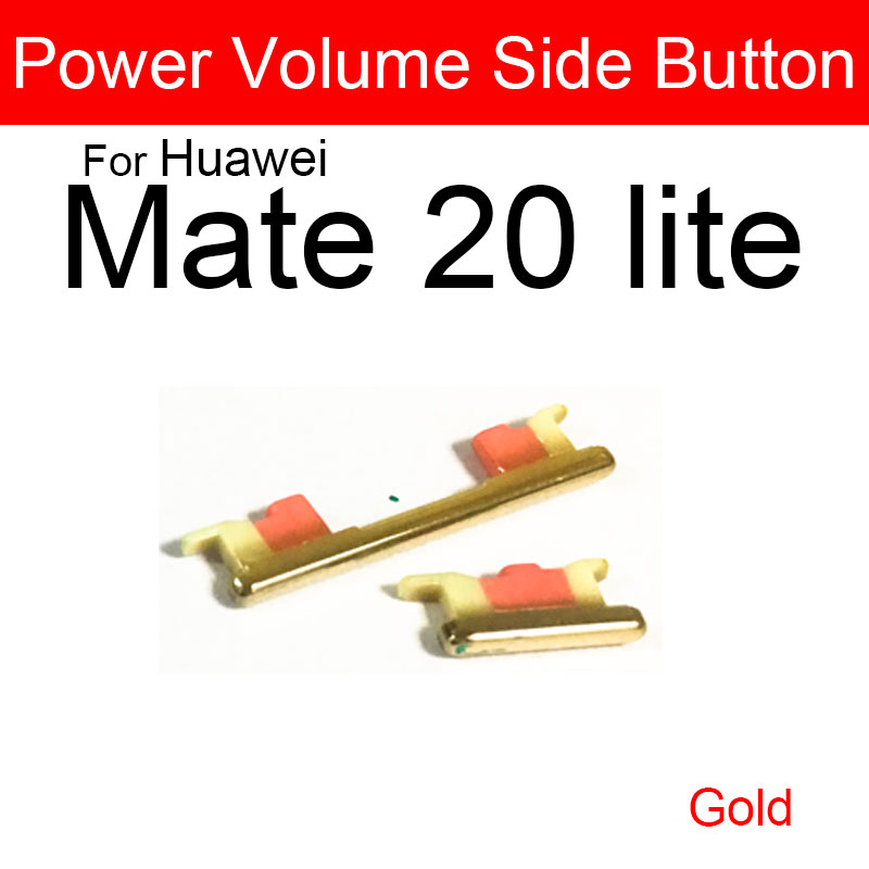 Power Volume Button For Huawei Mate 20 20Lite 20Pro 20X Up Down Audio Control Button Replacement Repair Parts Flex Ribbon Cable: Mate 20 Lite Gold