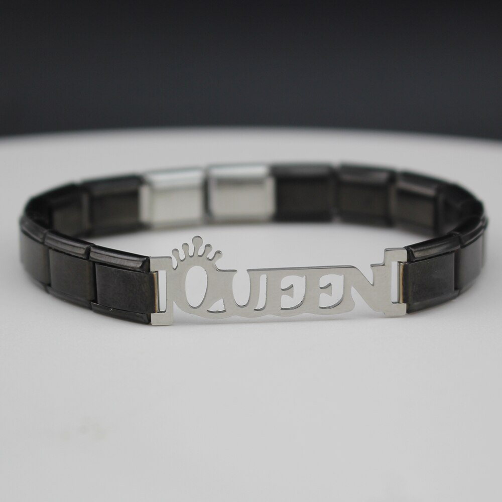 Hapiship 2018 Monili delle Donne di Modo regina di Fascino in Acciaio Inox 7 di colore 9 millimetri Braccialetto Del Braccialetto per Le Donne Della Ragazza Moglie gioielli G081: nero