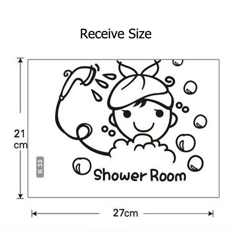 Cartoon Leuke Badkamer douche grappige baden Muur Sticker voor kinderkamer DIY Muur Art Decals Stickers Home Decor Behang