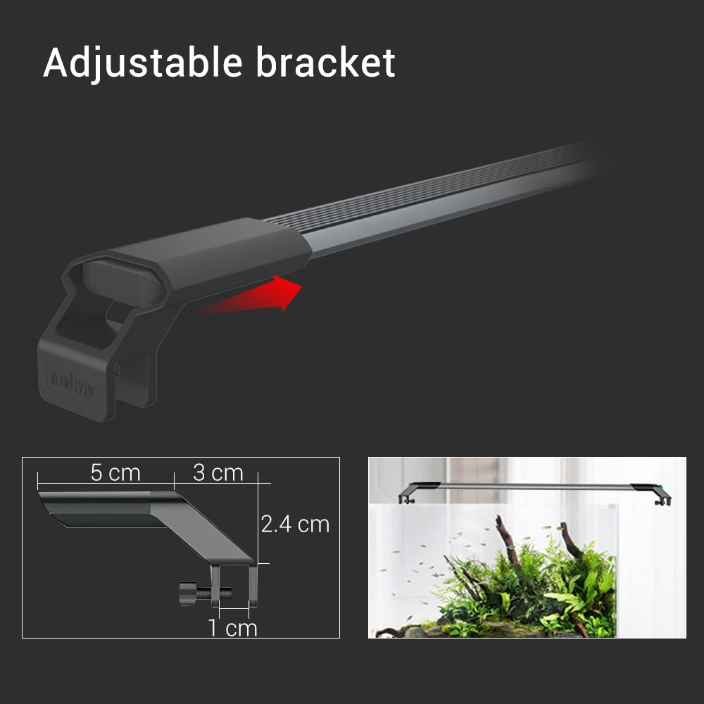 Nicrew 60Cm Aquarium Verlichting Smd 220V/50-60Hz Aquarium Led Verlichting Led Aquarium Lamp licht Lamp 1.1Cm Waterdichte Duiken Lichten