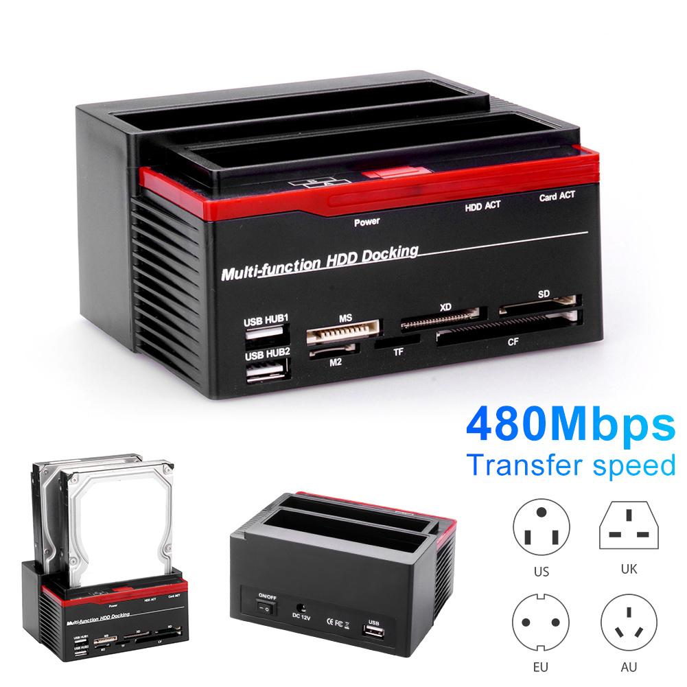 Station d'accueil pour disque dur externe HDD 2.5 "/3.5", usb vers SATA IDE, lecteur de carte, Hub avec OTB