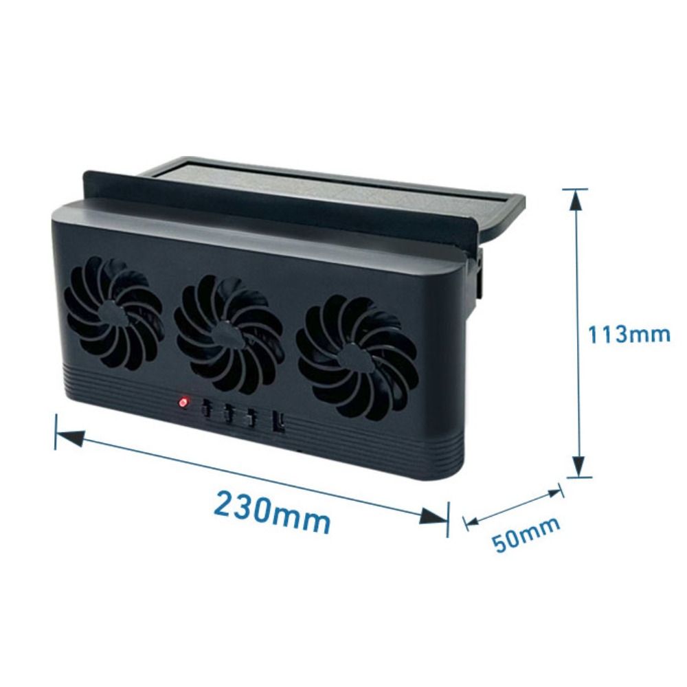 Ventola di raffreddamento per auto solare a 3 teste di alta qualità Presa d'aria Ventola di scarico per auto a risparmio energetico Purificatori ABS Ventola per finestrino per auto proprietà