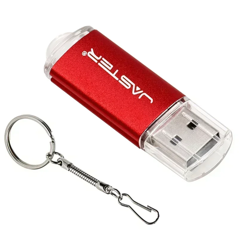 JASTER Niestandardowe logo Pendrive 4GB Mini pamięć flash USB 8GB Bezpłatny brelok do kluczy Pamięć USB 16GB Prezent biznesowy Dysk U 32GB Prezent pożegnalny: Czerwony / 100 gb