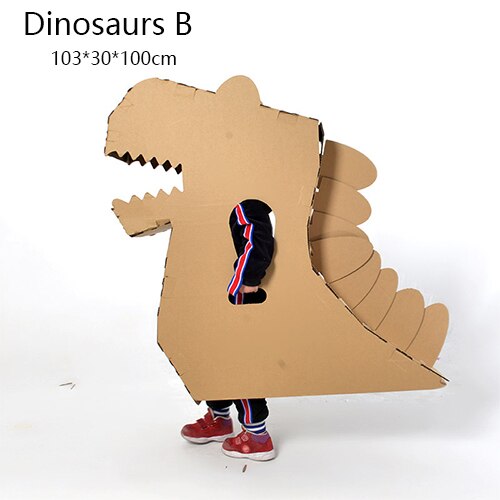 Bambini FAI DA TE Graffiti Cartone Giocattolo Carta Ondulata 3D Di Puzzle Colorazione Assemblato Modello Kid Fatti A Mano Casa di Carta Giocattolo Educativo: Dinosaurs B