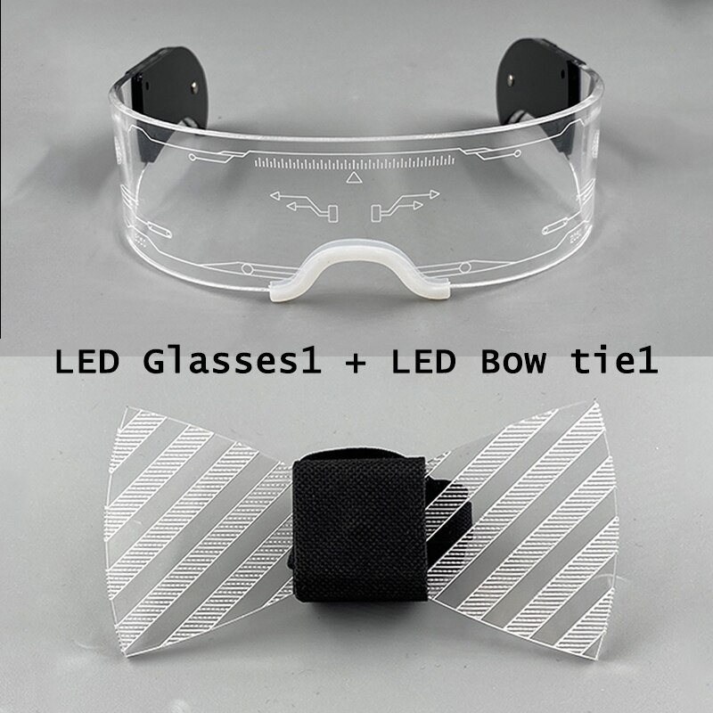 LED Technologie Gläser LED Acryl Fliege LED Produkt einstellen Licht hoch Party Gläser GEFÜHRTE Gläser Männer Krawatte Karneval DJ Party Stütze: Stil 1