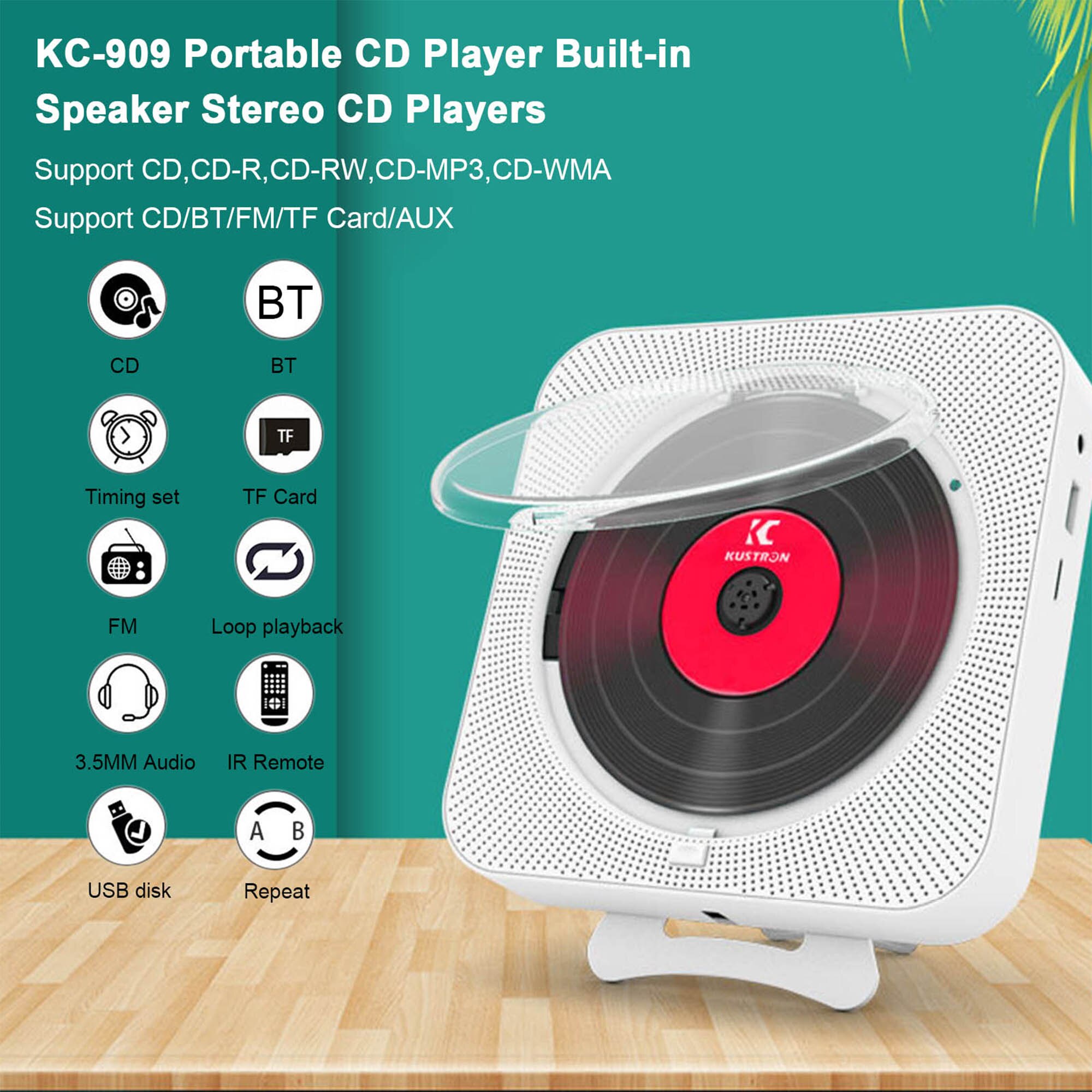 Mini lecteur CD Portable, Bluetooth, haut-parleur stéréo, écran LED, lecteur de musique, avec télécommande IR, FM