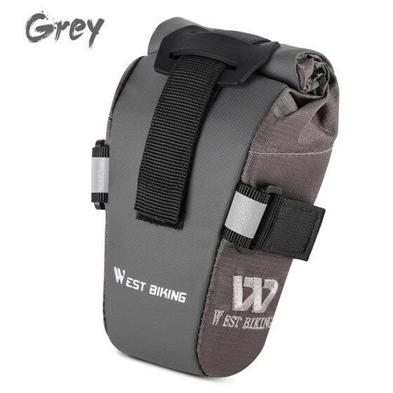 West Fietsen Regendicht Fiets Tas Shockproof Bike Opslag Zadeltassen Grote Capatity Seat Fietsen Tail Pouch Tassen Mtb Bike Tassen: Light Grey