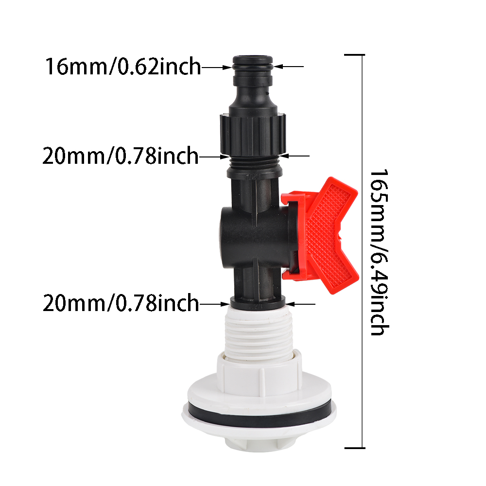 PVC Bulkhead Fitting Water Tank Replacement Spigot Drainage Faucet Connector for Rain Barrels Aquariums Ponds: Silver