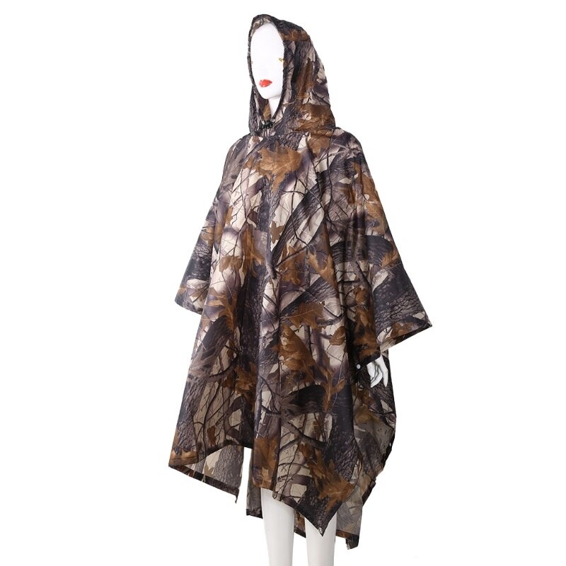 3in1 Outdoor Camping Backpack Rain Cover Poncho Coat Camouflage Tent Awning Mat: B