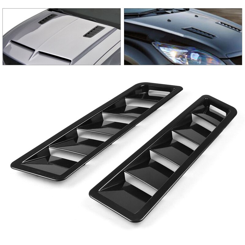 2PCS Universal Car Air Intake Panel Bonnet Hood Vent Louver Cooling Panel Carbon Fiber Style Hood Vents Vehicle Accessories