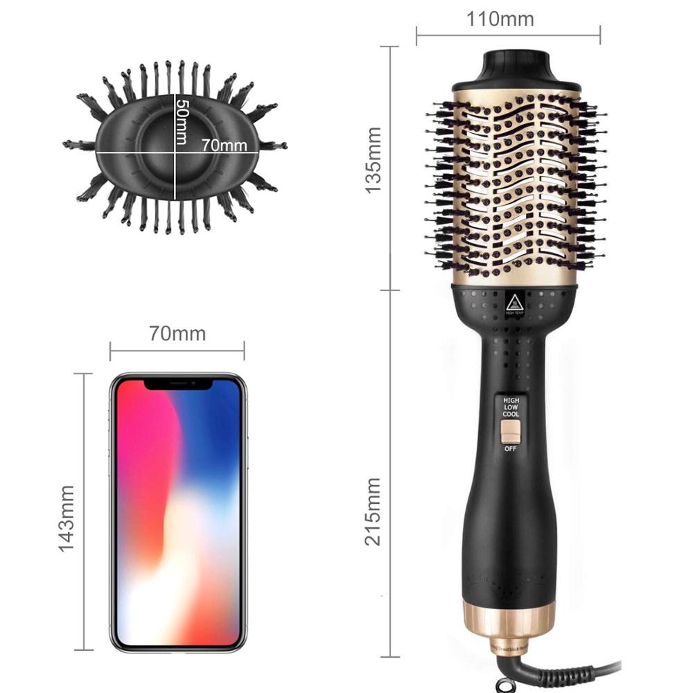 Cepillo de aire , voluminizador de secador de pelo de un paso 4 en 1 mejora antiescaldado salón iónico negativo alisador de pelo cepillo