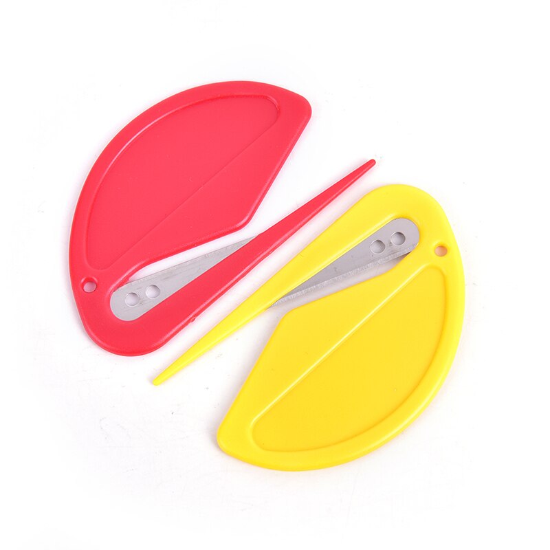 2 teile/satz Mini Kunststoff Brieföffner Scharf Post Umschlag Öffner Sicherheit Papiere Cutter