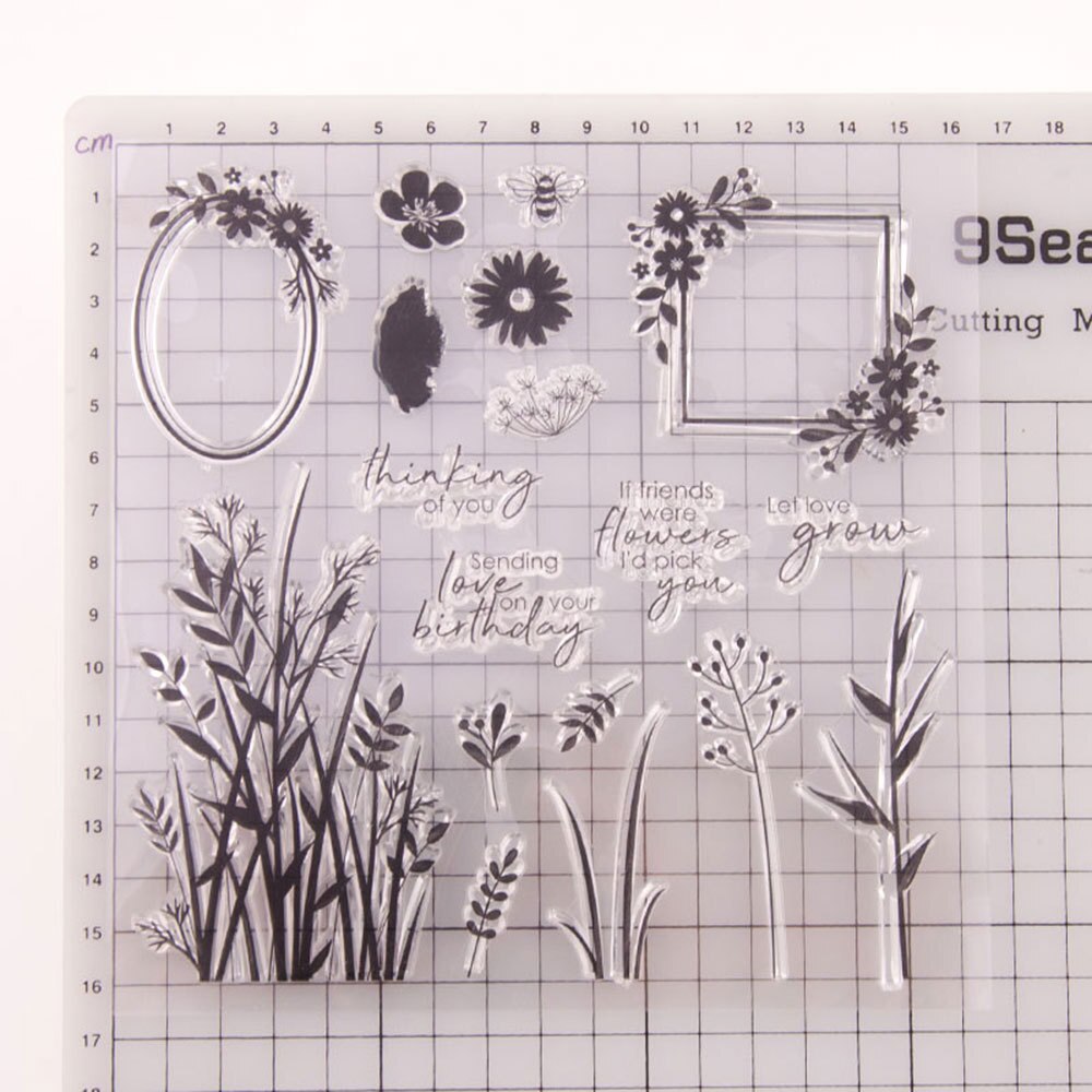 Flower animal Clear Stamps for Scrapbooking Tampons Transparents Seal Background Stamp Card Making Diy: Purple 