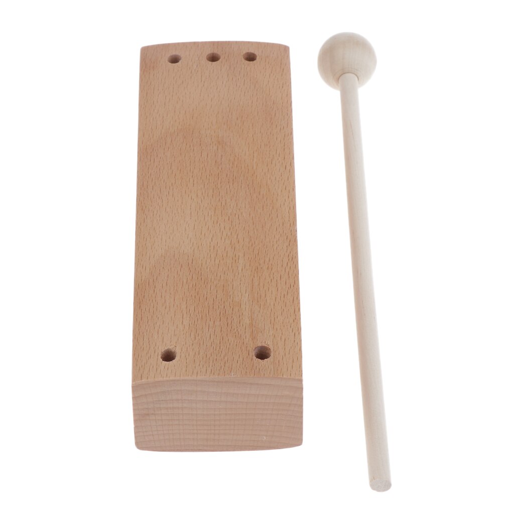 Wooden Handheld Block Clapper With Mallet Hand Percussion Instrument Toy