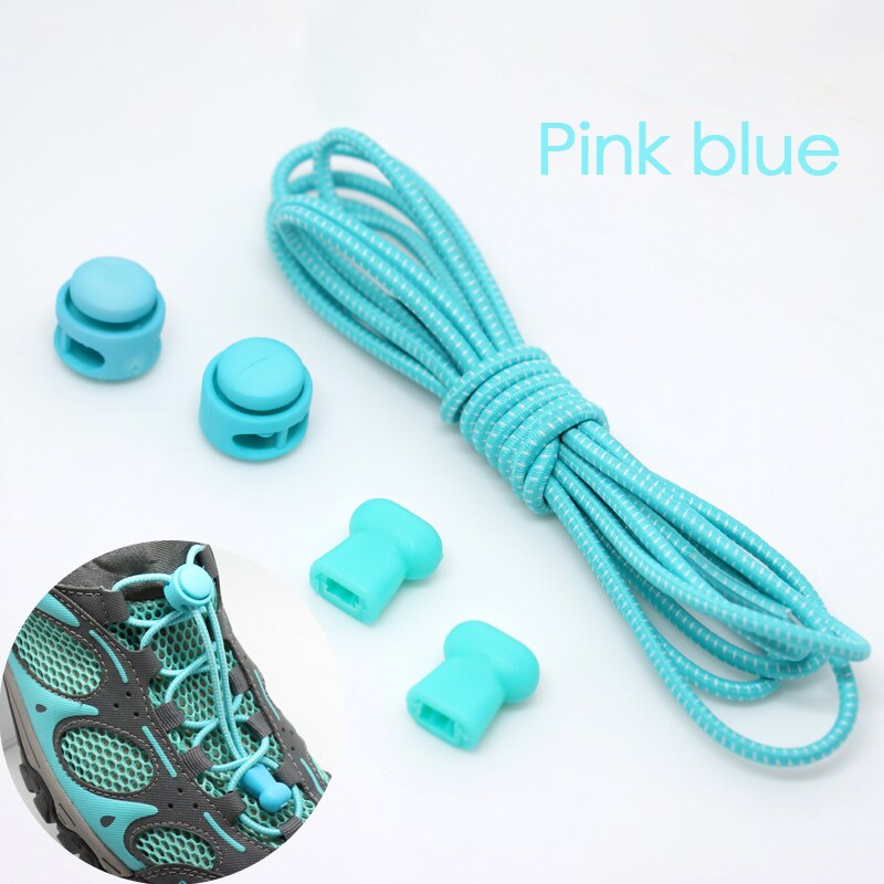 1 para sportowe elastyczne sznurowadła buty bez sznurówek sznurowadła dla dzieci dla dorosłych leniwe sznurowadła akcesoria do obuwia lacety elastique chaussure: Pink blue