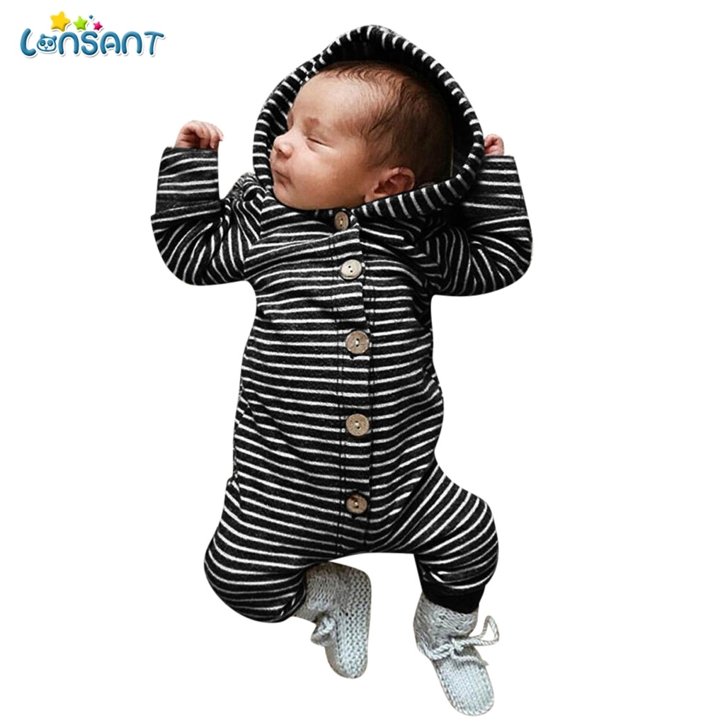 Lonsant 2019 novo babes roupas recém-nascidos de uma peça com capuz macacão manga comprida primavera bebê meninas meninos ternos do corpo macacão n30