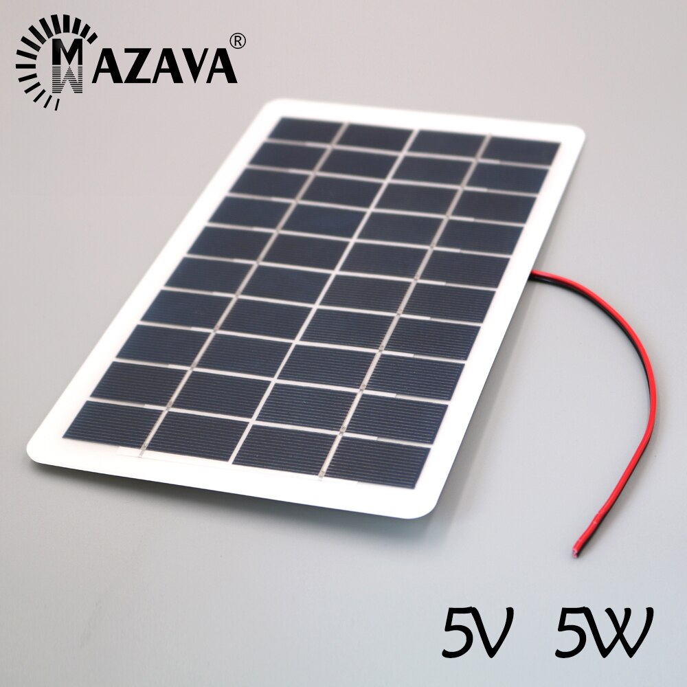 5V 2 4 5 7.5W Solar Panel Portable Solar Charger Pane Climbing Fast Charge Travel DIY Solar Charger Powerbank Outdoor: 5W with 30CM Wire