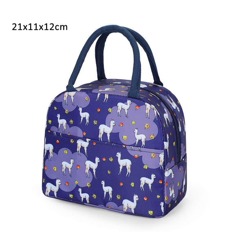Flamingo Animal Print Lunch Bag Portable Waterproof Travel Picnic Food Storage Tote Bag Thermal Insulated Lunch Box Bento Pouch