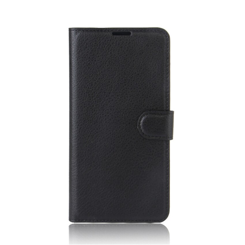 Funda de cuero tipo billetera para ZTE Blade A5 , funda de teléfono plegable de piel con soporte,: Negro