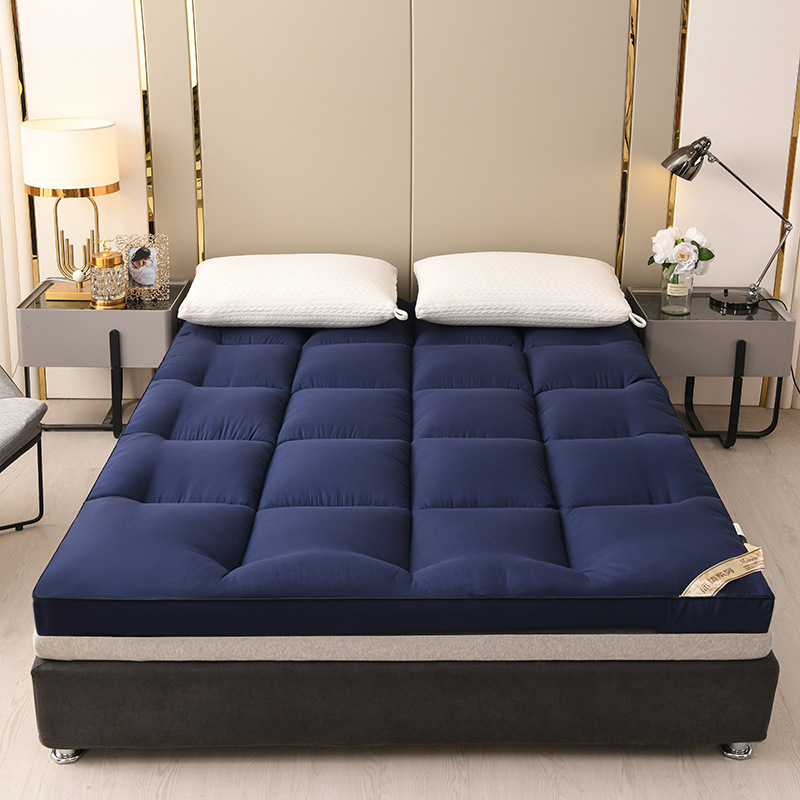 Studentenslaapzaal Donsmatras verdikt thuis eenpersoonsbed dubbel opvouwbare zachte mat Hotel speciaal kussen dekbed Tatami-matras: 150x200cm / Hemelsblauw