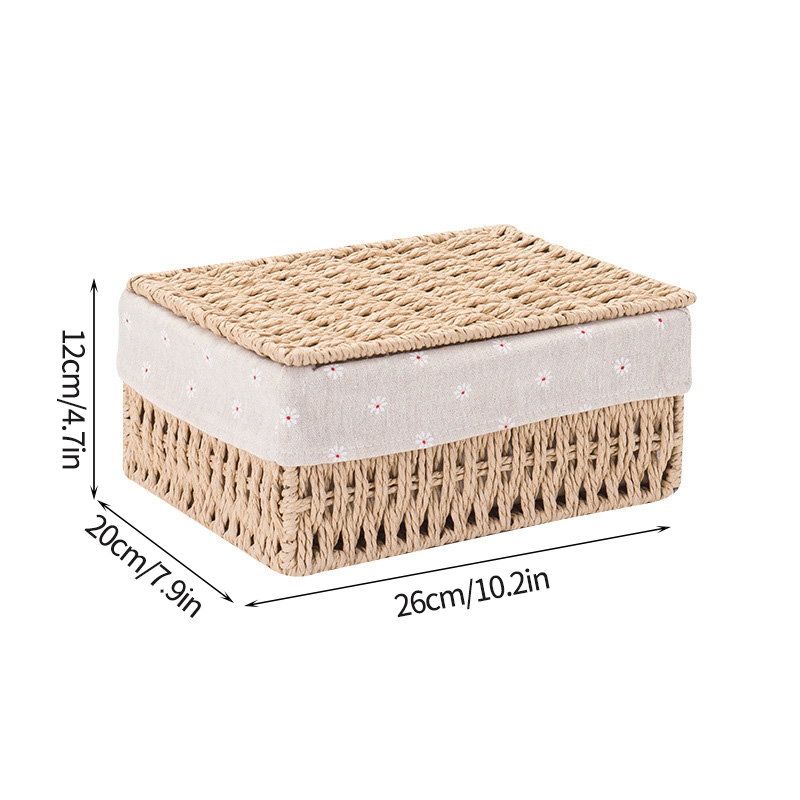 Geweven opbergmanden Rieten mand voor Keukenorganizer Badkamer Organiserende manden Desktop Organizer Container: violet