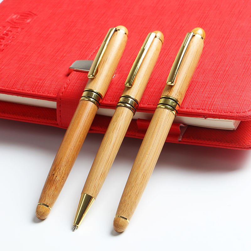 Luxury Bamboo Calligraphy Art Fountain Pen Gel Pen 0.5mm Ink Writing Tools Students Ballpoint Pen Office Business with Box
