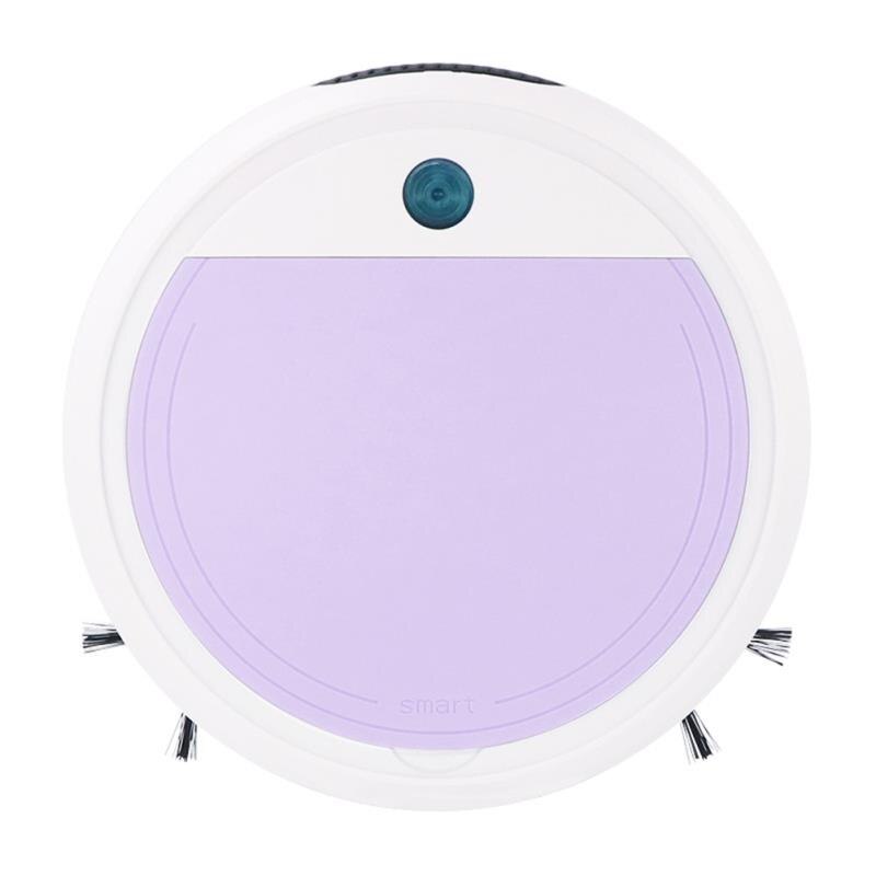 Auto smart soprobot dammsugare uv sterilisator stark sug sopmaskin 4 in 1 torr våt mopp 120 min dammsugare: Vitlila
