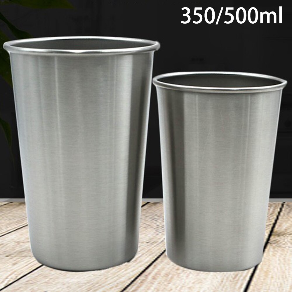 350ml/500ml Stainless Steel Cup Tumbler Pint Glasses Metal Drinking Mug Home Stainless Steel Cup