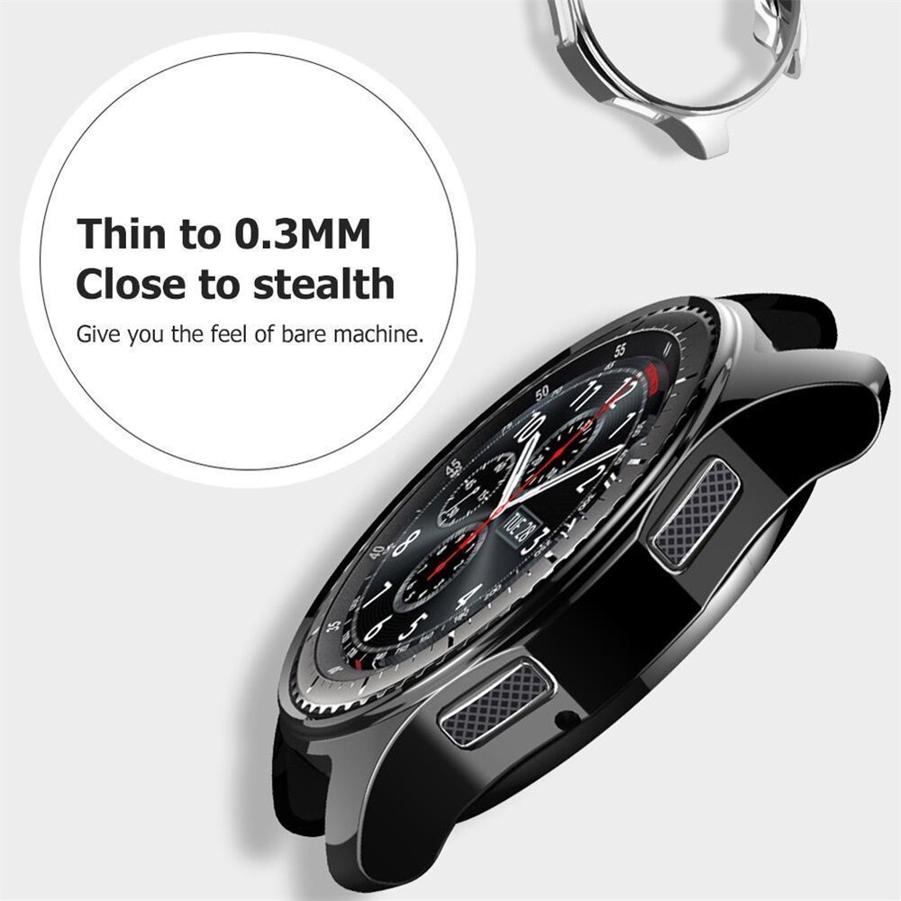 Coque de montre en TPU souple, 46/42mm, pour Samsung Gear S3 Galaxy Slim, antichoc, anti-rayures, galvanisée, Film de protection