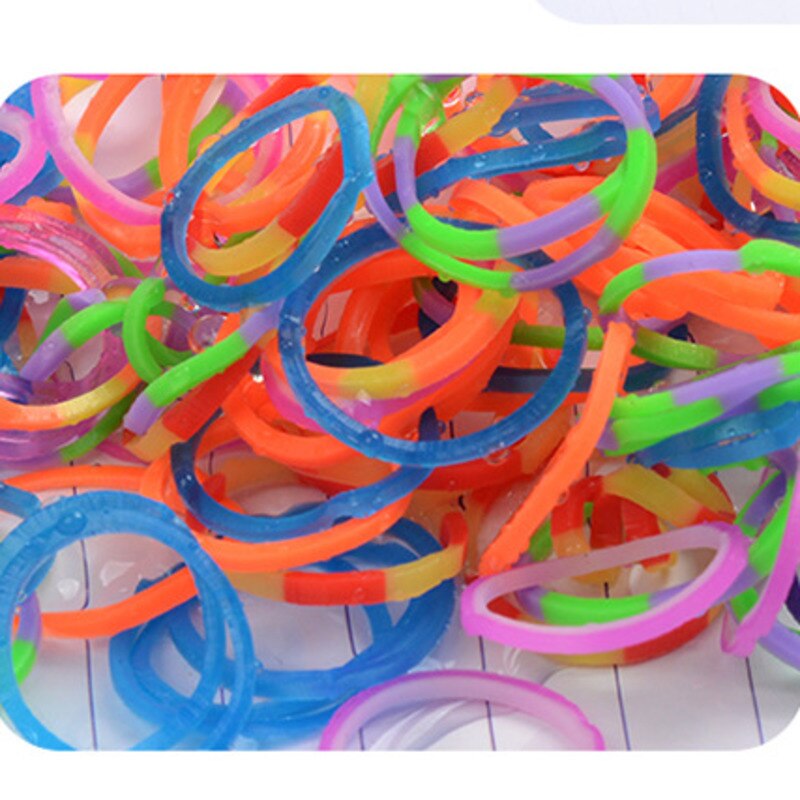 600 pièces/boîte Bandes de Métier À Tisser Arc-En-Ciel BRICOLAGE Artisanat Bracelet de Bande de Caoutchouc De Métier À Tisser de Fête D'anniversaire Pour Les Amis