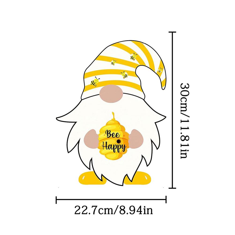 5Pcs Honey Bumble Bee Window Sticker Lovely Wall Decoration Bee Gnomes Window Sticker Decal For Home Smooth And Clean Walls